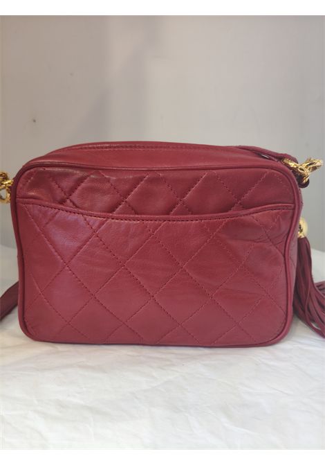 1991 Chanel red lamb leather 24kt gold plated hardware camera bag Chanel Pre-Owned | RED CAMERA BAGROSSA 1991