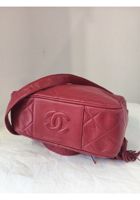 1991 Chanel red lamb leather 24kt gold plated hardware camera bag Chanel Pre-Owned | RED CAMERA BAGROSSA 1991