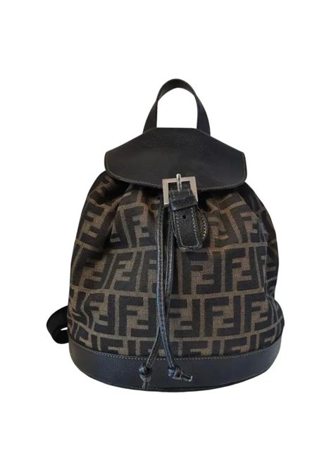 1990s Fendi monogram and leather backpack Fendi Pre-Owned | ZAINOMONOGRAM
