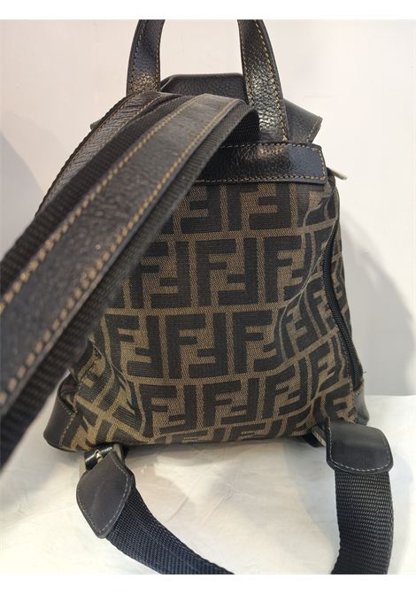 1990s Fendi monogram and leather backpack Fendi Pre-Owned | ZAINOMONOGRAM