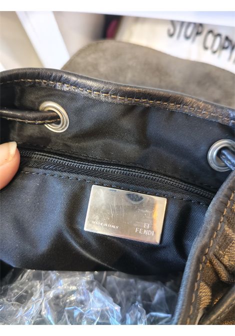 1990s Fendi monogram and leather backpack Fendi Pre-Owned | ZAINOMONOGRAM