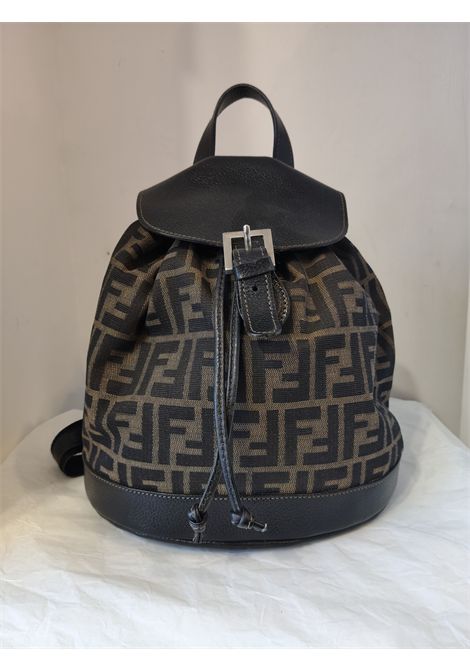 1990s Fendi monogram and leather backpack Fendi Pre-Owned | ZAINOMONOGRAM