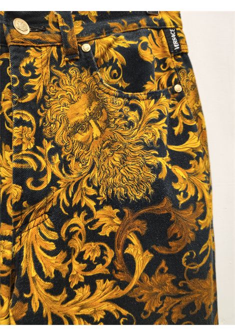 1990s Versace Jeans by Gianni Versace black and gold baroque pants size 32 denim Gianni Versace Pre-Owned | PANT BAROCCOBAR