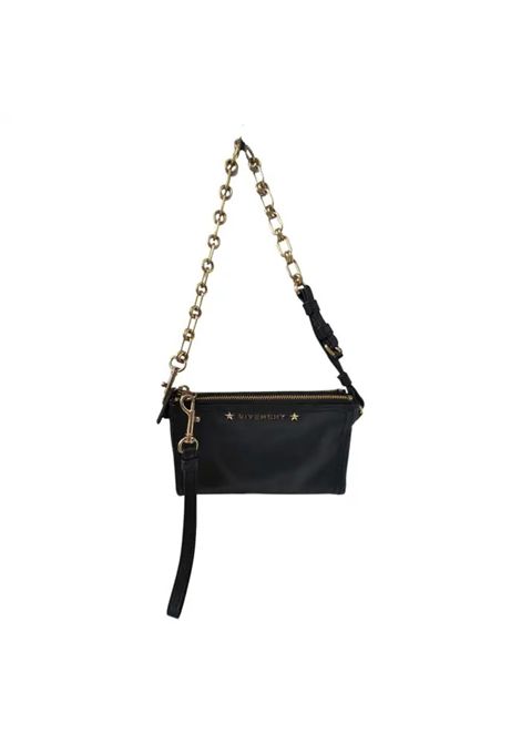 Givenchy black leather gold hardware wallet on chain shoulder bag Givenchy Pre-Owned | WOCNERO