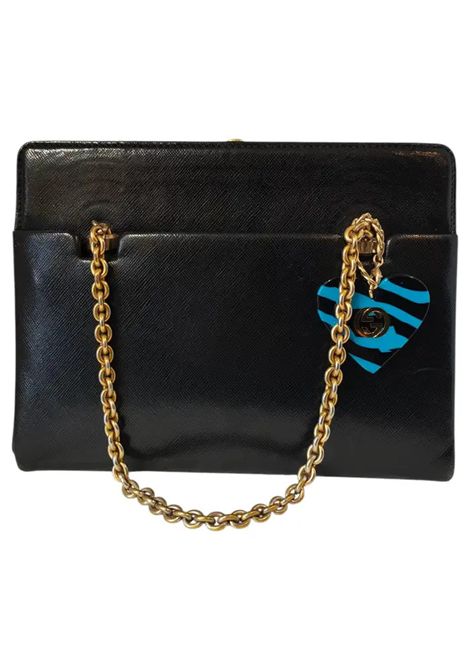 1980s Gucci black leather handle bag Gucci Pre-Owned | CUORE BLUNERO