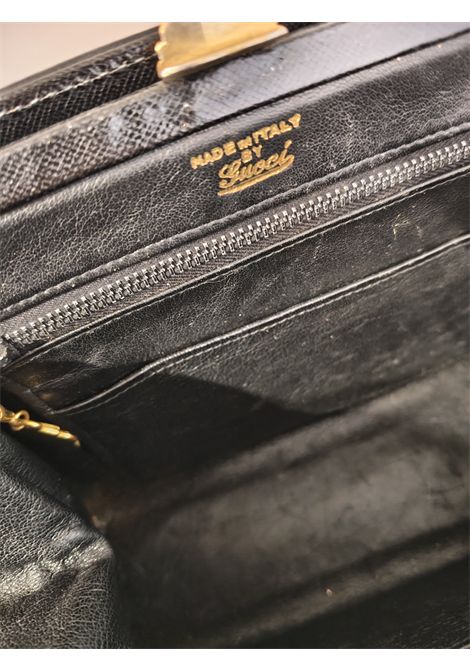 1980s Gucci black leather handle bag Gucci Pre-Owned | CUORE BLUNERO