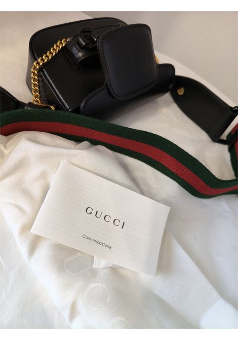 2015 Gucci horsebit 1955 mini black lamb leather bag Gucci Pre-Owned | MINI HORSEBITNERO