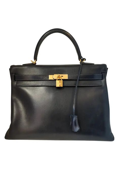 1992 Hermès Kelly 35 in dark Blue navy with Gold hardware Hermes Pre-Owned | KELLY32 DEL 92BLU NOTTEN