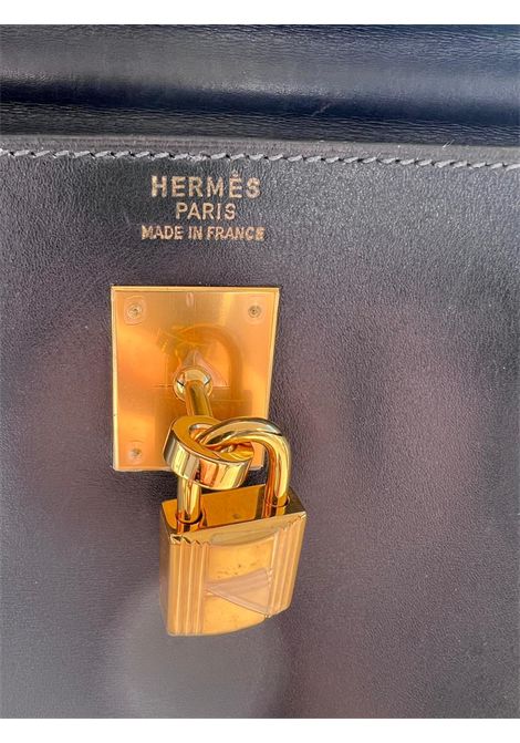 1992 Hermès Kelly 35 in dark Blue navy with Gold hardware Hermes Pre-Owned | KELLY32 DEL 92BLU NOTTEN