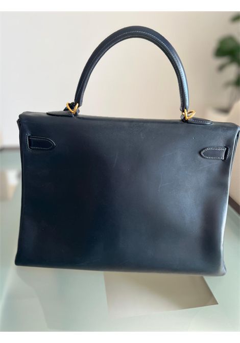 1992 Hermès Kelly 35 in dark Blue navy with Gold hardware Hermes Pre-Owned | KELLY32 DEL 92BLU NOTTEN