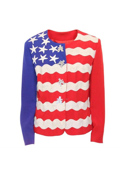 1990s Moschino Cheap and Chic Iconic U.S.A flag rayon jacket size 40 Moschino Pre-Owned | AMERICAN FLAGMULTI