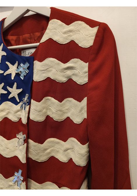 1990s Moschino Cheap and Chic Iconic U.S.A flag rayon jacket size 40 Moschino Pre-Owned | AMERICAN FLAGMULTI