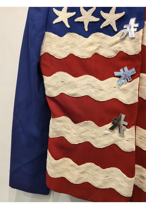 1990s Moschino Cheap and Chic Iconic U.S.A flag rayon jacket size 40 Moschino Pre-Owned | AMERICAN FLAGMULTI