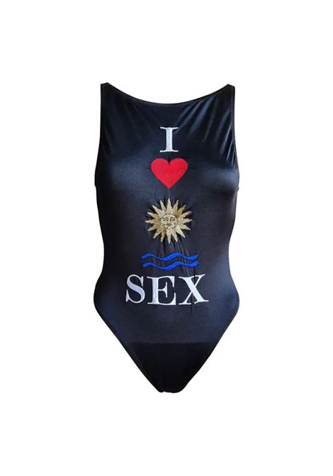 Moschino Sea Sun Sex black beachwear in size L Moschino Pre-Owned | COSTUME VINTAGENERO