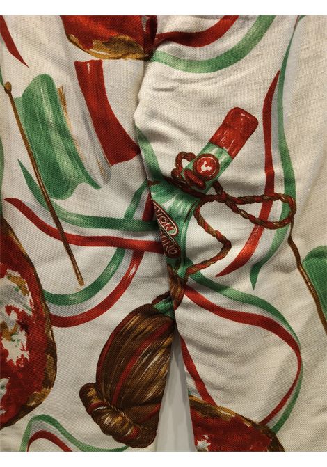1980s Moschino White italian flag Wicked wine bottle pants NWOT Moschino Pre-Owned | FIASCHI VINOBIANCO