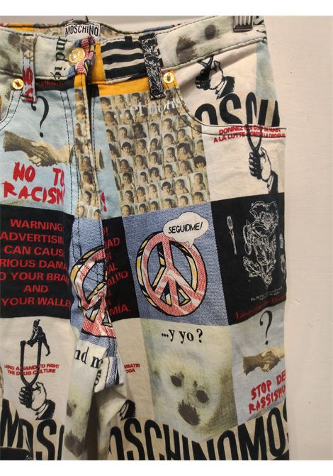 1990s Moschino No to Racism collection cotton pants size 40 Moschino Pre-Owned | NO TO RACISMMULTI