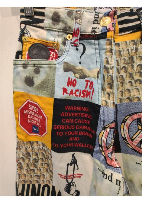 1990s Moschino No to Racism collection cotton pants size 40 Moschino Pre-Owned | NO TO RACISMMULTI