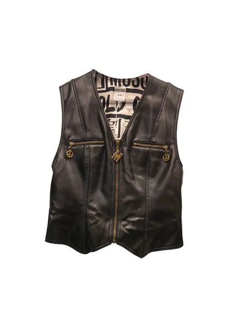 1990s Moschino black eco leather gold tone hardware Sales, sold out vest Moschino Pre-Owned | PELLENERO SOLD OUT