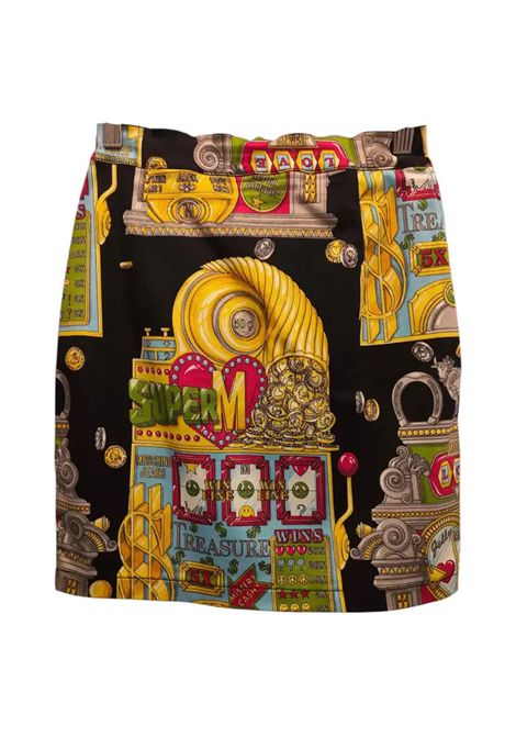 1990s Moschino Casinò slot collection multicoloured cotton skirt Moschino Pre-Owned | SLOT MACHINEBIANCO NERO