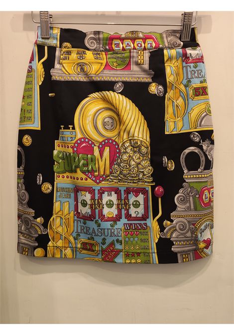 1990s Moschino Casinò slot collection multicoloured cotton skirt Moschino Pre-Owned | SLOT MACHINEBIANCO NERO