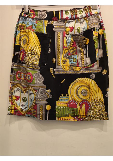 1990s Moschino Casinò slot collection multicoloured cotton skirt Moschino Pre-Owned | SLOT MACHINEBIANCO NERO