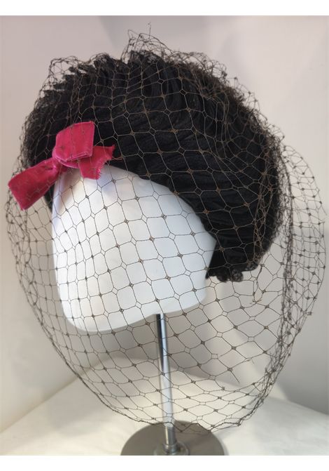 1950s Schiaparelli Black with fucsia bow Hat Schiaparelli | VISIERANERO FUCSIA