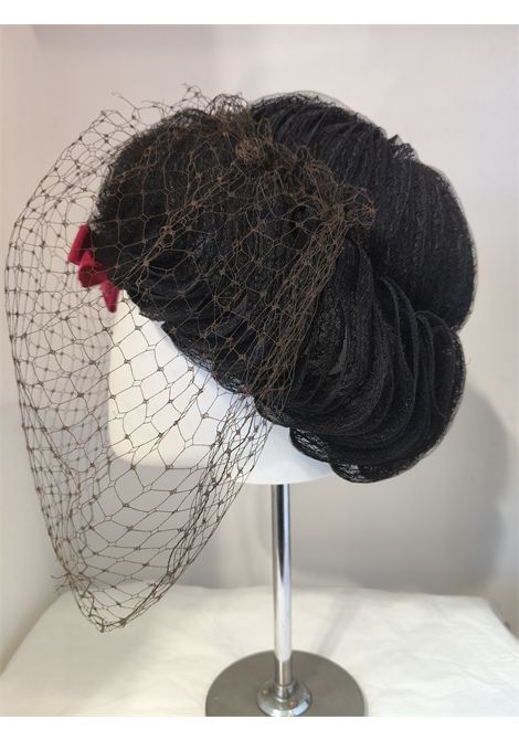 1950s Schiaparelli Black with fucsia bow Hat Schiaparelli | VISIERANERO FUCSIA