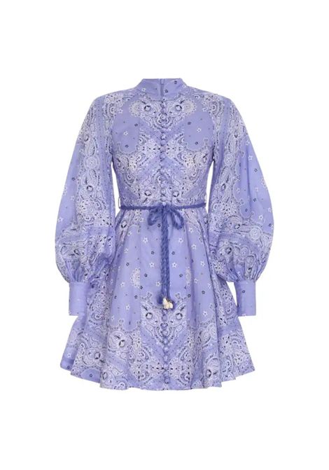 ZimmermannCornflower Paisley Violet Button Up Mini Dresssize L zimmermann | LILLA VIOLAABITO