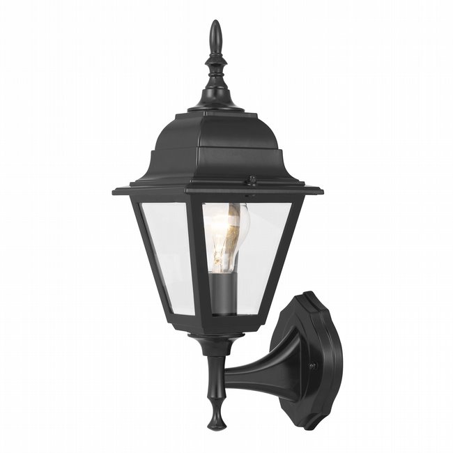 Mansard 15 In 1-Light Black Outdoor Wall Sconce Lamp