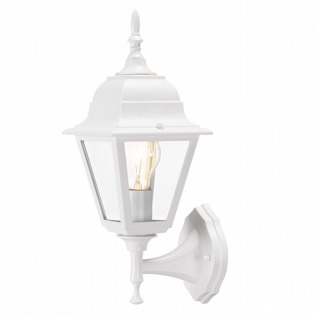 Mansard 15 In 1-Light White Outdoor Wall Sconce Lamp