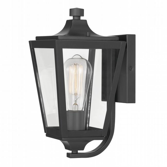Drayton 13 In 1-Light Matte Black Painted Outdoor Wall Sconce Lamp