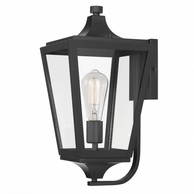 Drayton 17 In 1-Light Matte Black Painted Outdoor Wall Sconce Lamp
