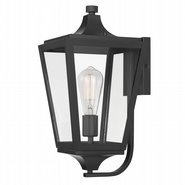 Drayton 17 In 1-Light Matte Black Painted Outdoor Wall Sconce Lamp