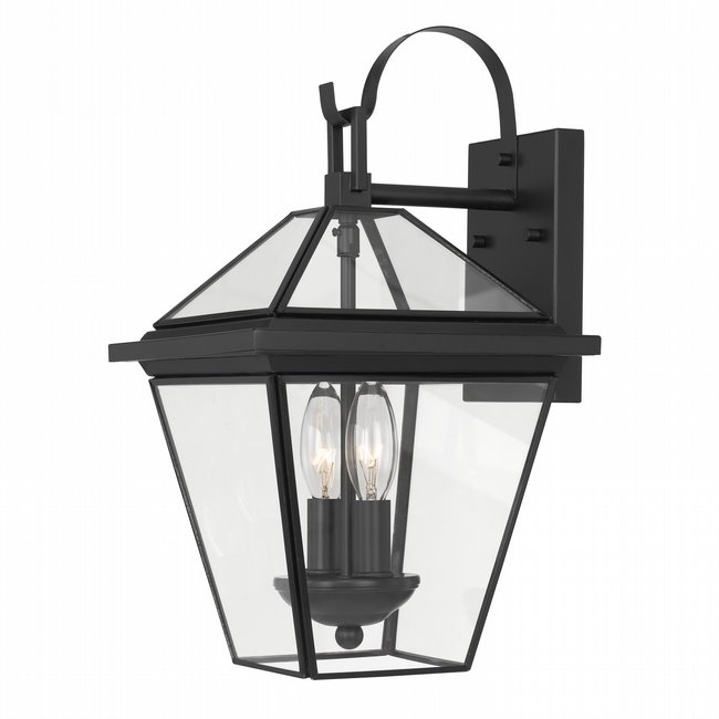 Sullivan 16 In 2-Light Matte Black Painted Outdoor Wall Sconce Lamp