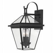 Sullivan 16 In 2-Light Matte Black Painted Outdoor Wall Sconce Lamp