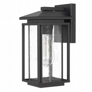 Breckenridge 11 In 1-Light  Matte Black Outdoor Wall Sconce with Seeded Glass