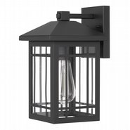 Timberlake 12 In 1-Light Matte Black Painted Outdoor Wall Sconce Lamp
