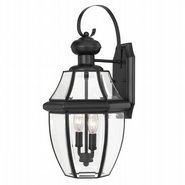 Westport 20 In 2-Light Matte Black Outdoor Wall Sconce Lamp