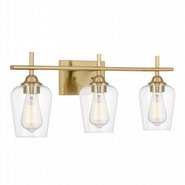 Bacchus 3-Light Plated Satin Brass Vanity Light 6.75“ x24”x 9.75“