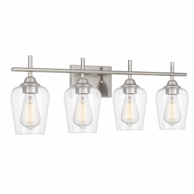 Bacchus 4-Light Brushed Nickel Finish Vanity Light 6.75“ x28.75”x 9.75“