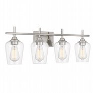 Bacchus 4-Light Brushed Nickel Finish Vanity Light 6.75“ x28.75”x 9.75“