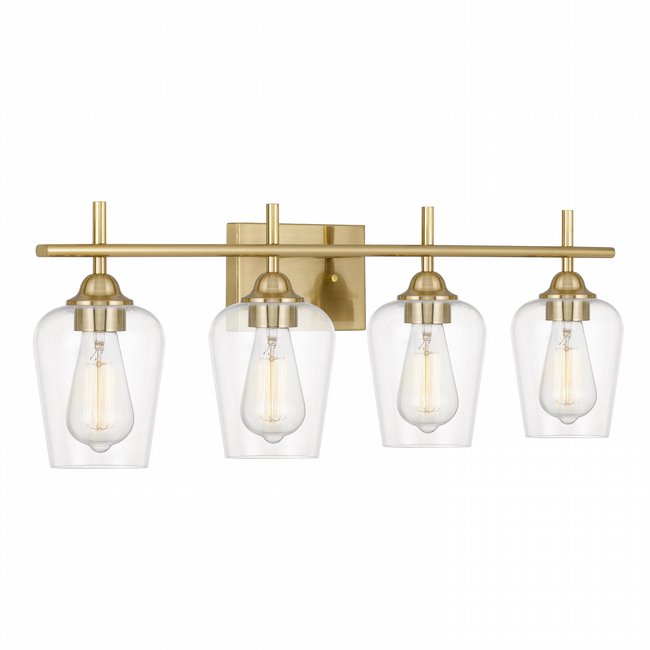 Bacchus 4-Light Plated Satin Brass Vanity Light 6.75“ x28.75”x 9.75“