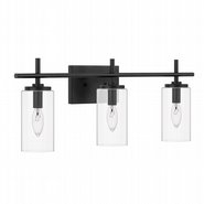 Raleigh 3-Light Matte Black Finish Vanity Light 6“ x24”x 9.63“