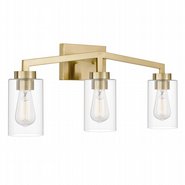 Metropolis BH3-Light Plated Satin Brass Vanity Light 5.63“ x24”x 10.5“