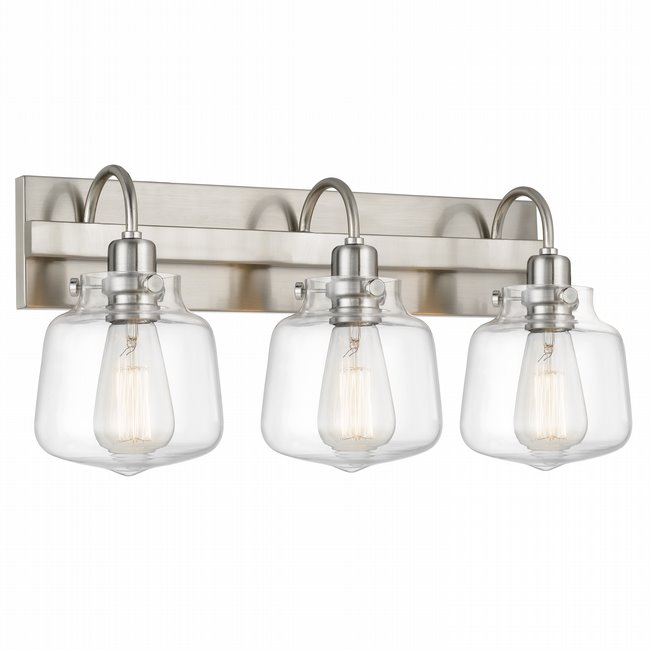 Acorn 3-Light Brushed Nickel Finish Vanity Light 7.38“ x22”x 10“