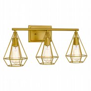 Crusoe 3-Light Luxury Gold Finish Vanity Light 7.25“ x25.5”x 10.75“