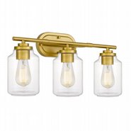 Aston 3-Light Luxury Gold Finish Vanity Light 7“ x22”x 11“
