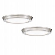Jupiter 13 in. Brushed Steel Color Changing LED Ceiling Flush Mount – 2 Pack
