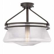 O'Keefe 1-Light ORB Embossed glass Semi-Flush Mount 14“ x14”x 13“