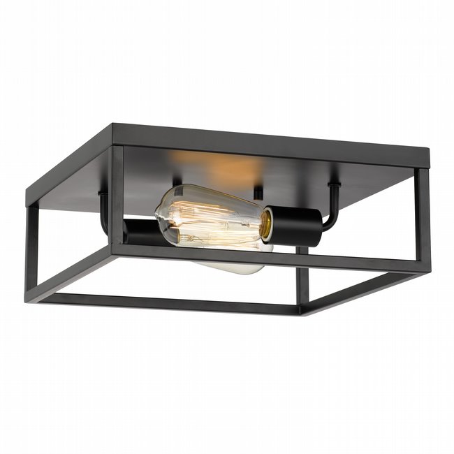 Concord 2-Light Matte Black Finish Flush Mount 12.75“ x12.75”x 5“